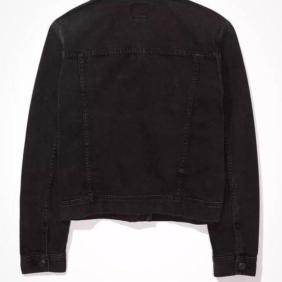 AE Black Denim Jacket Black - Picture 4 of 5